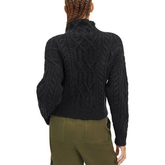 NWT UGG-Janae Cable Knit Black Sweater Size L - Picture 2 of 7